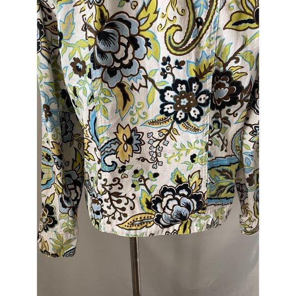 Coldwater Creek White Paisley Print Long Sleeve Jean Jacket - Picture 7 of 13